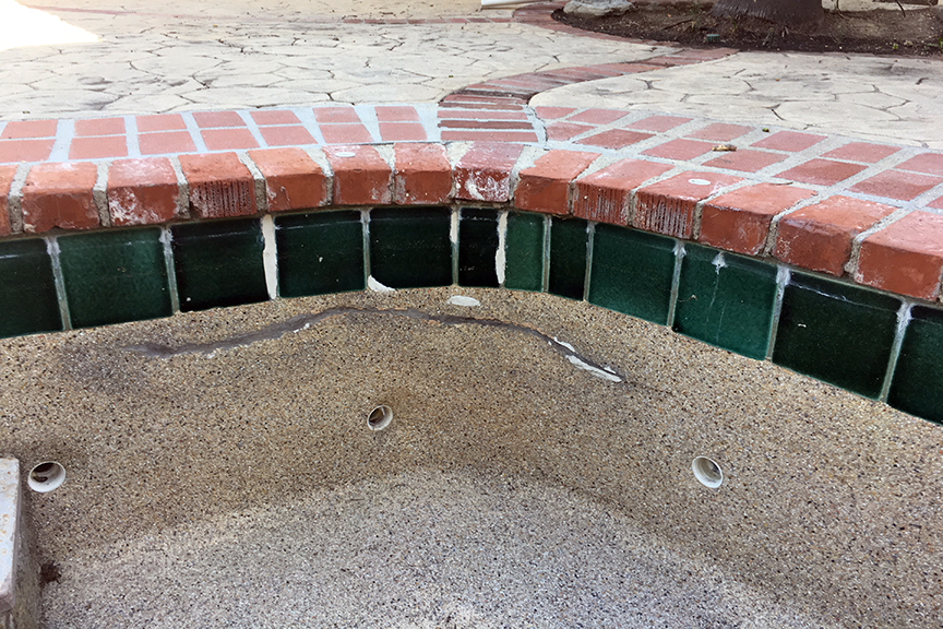 Does a Cracked Coping Mean there is a Bond Beam Break? - Leaktronics - 