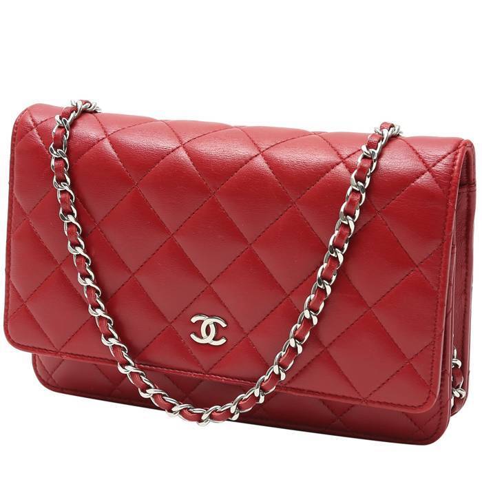 Chanel Lambskin Quilted Wallet On Chain WOC Red – STYLISHTOP