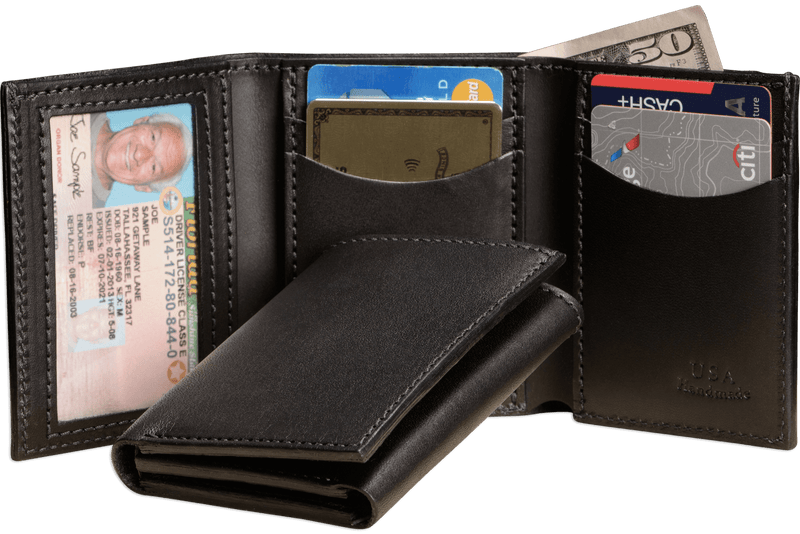 RFID Trifold Wallet with Outside ID Window – 17PLWB-RFID-ID – Rainbow of California