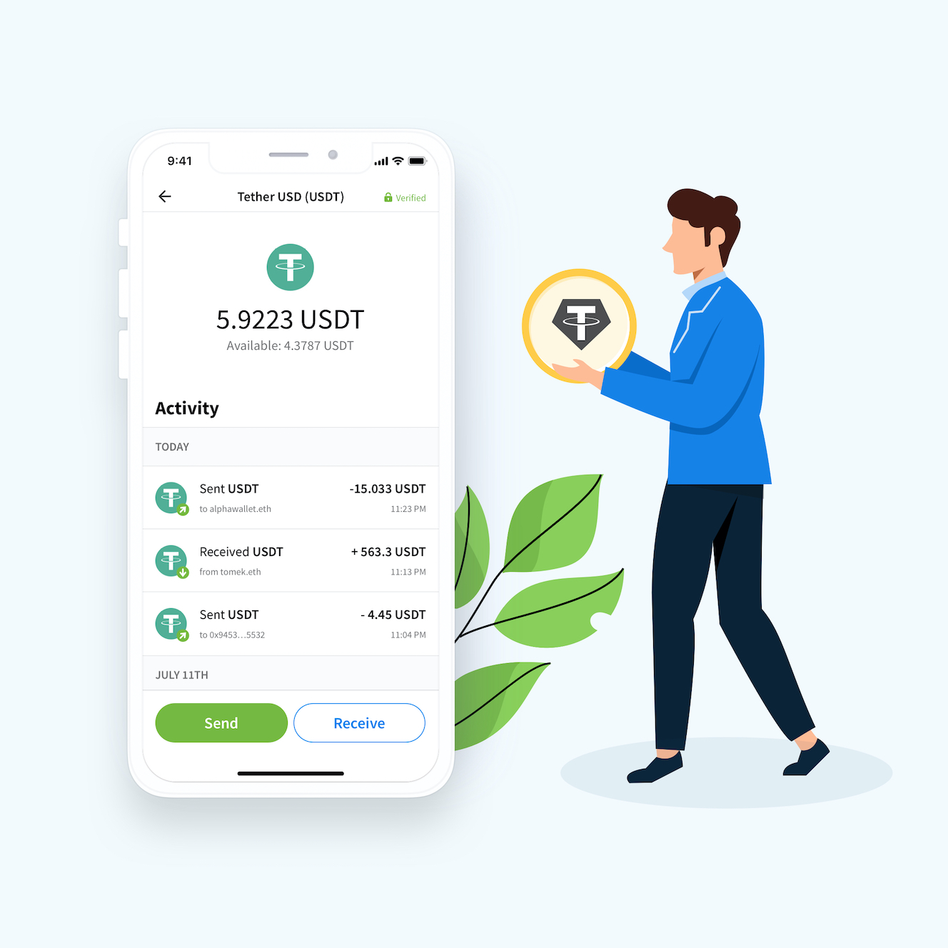 Tether (USDT) Free Crypto Wallet App, Create Tether (USDT) Address